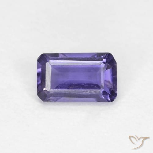 0.26ct 天然 ディープパープル アイオライト, エメラルドカット, VVS-VS