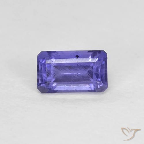0.30ct 天然 濃い青がかった紫 アイオライト, エメラルドカット, VS