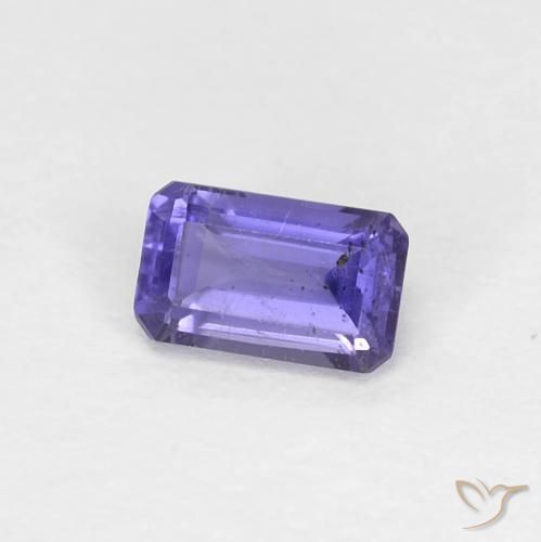0.28カラットの天然ディープパープルアイオライト、八角形 / エメラルドカット、VS