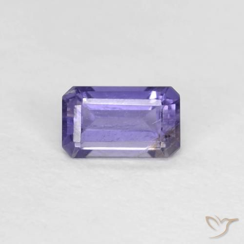 0.27ct 天然 濃い青がかった紫 アイオライト, エメラルドカット, VS