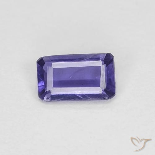 0.20ct 天然 ディープパープル アイオライト, エメラルドカット, VVS-VS