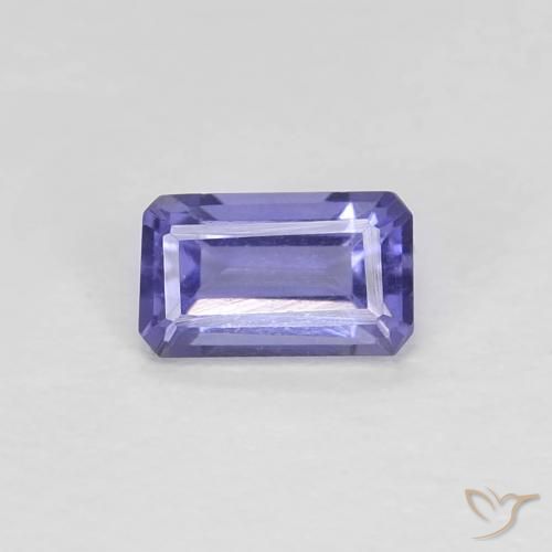 0.29ct 天然 ディープパープル アイオライト, エメラルドカット, VVS-VS