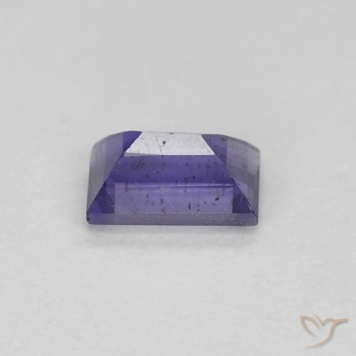 0.28カラットの天然濃い青がかった紫アイオライト、バゲット、VS-SI