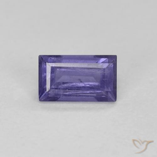 0.32ct 天然 濃い青がかった紫 アイオライト, バゲット, VS-SI
