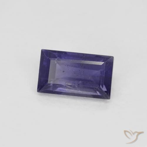 0.30カラットの天然ナスバイオレットアイオライト、バゲット、VS