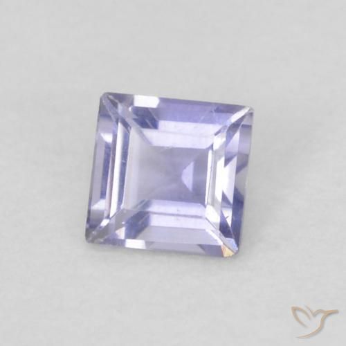 0.12カラットの天然Medium Light-Violetアイオライト、四角形、VVS