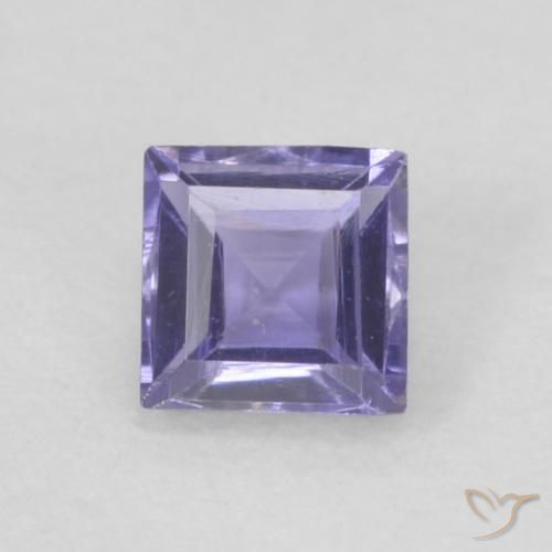 0.17カラットの天然Medium Light-Violetアイオライト、四角形、VVS