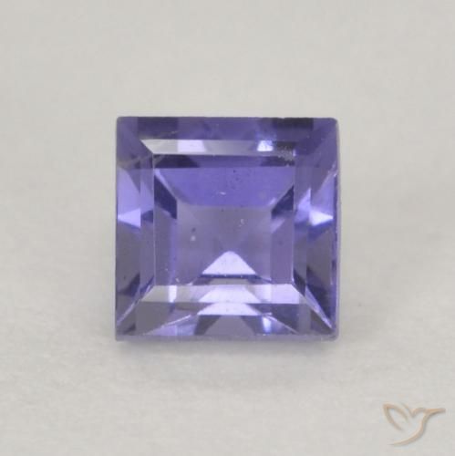 0.20ct 天然 濃い青がかった紫 アイオライト, 四角形, VVS