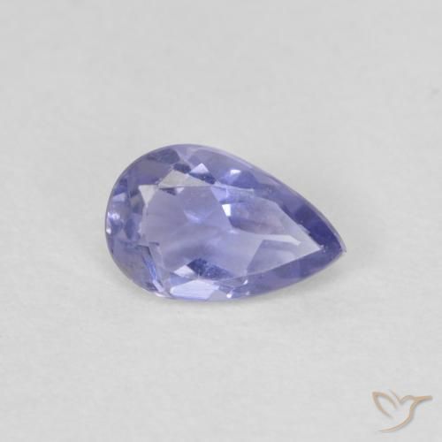 0.17カラットの天然Medium Light-Violetアイオライト、洋梨の形、VVS