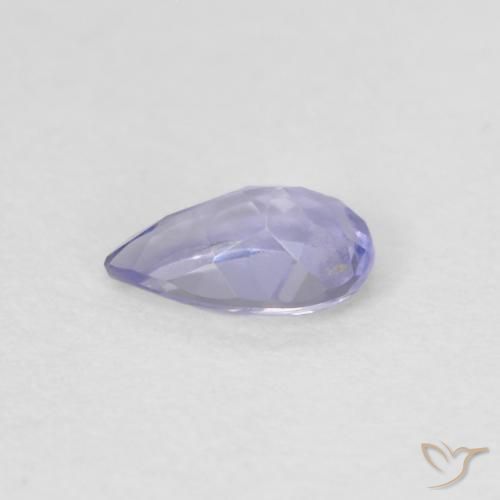 0.17カラットの天然Medium Light-Violetアイオライト、洋梨の形、VVS
