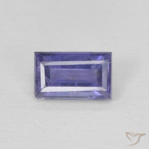 0.28ct 天然 濃い青がかった紫 アイオライト, バゲット, VS-SI