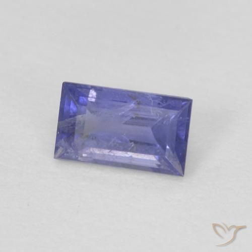 0.30カラットの天然ミディアムバイオレットアイオライト、バゲット、VS-SI