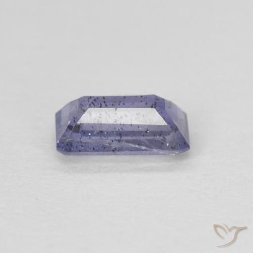 0.25カラットの天然ロイヤルバイオレットアイオライト（5×3.1 mm・エメラルドカット）
