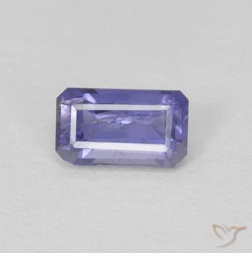 0.27ct 天然 青みがかったバイオレット アイオライト, エメラルドカット, VS-SI