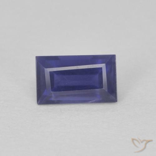 0.29ct 天然 ディープブルー アイオライト, バゲット, VS