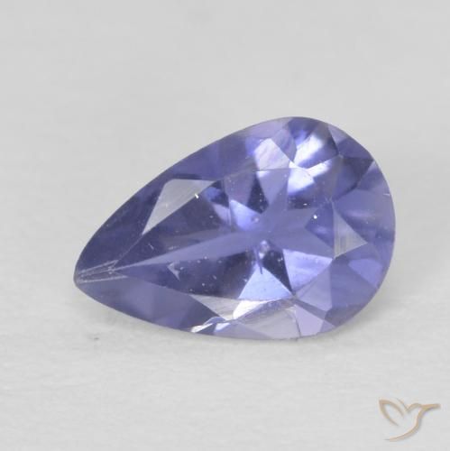 0.33ct 天然 シルバーがかった青 アイオライト, 洋梨の形, VS