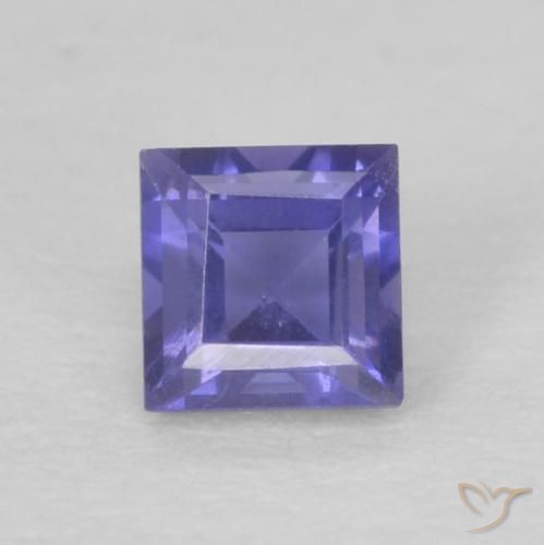 0.15ct 天然 ディープブルー アイオライト, 四角形, VS