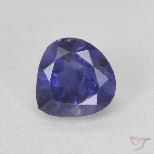 0.28ct 天然 ダークブルー アイオライト, 洋梨の形, VS