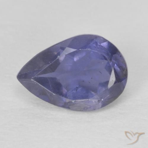 0.36ct 天然 シルバーがかった青 アイオライト, 洋梨の形, VS