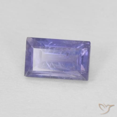 0.29カラットの天然ディープパープルアイオライト、バゲット、VS-SI