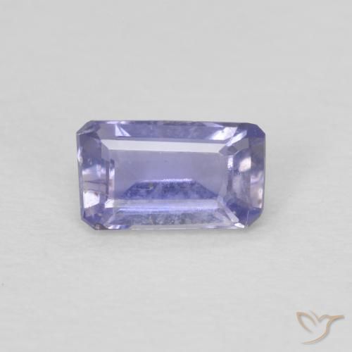 0.21ct 天然 シルバーがかった青 アイオライト, エメラルドカット, VS