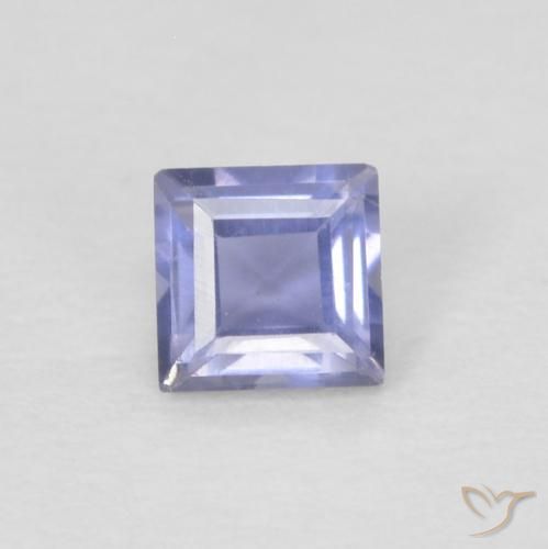 0.12ct 天然 Medium Light-Violet アイオライト, 四角形, VVS