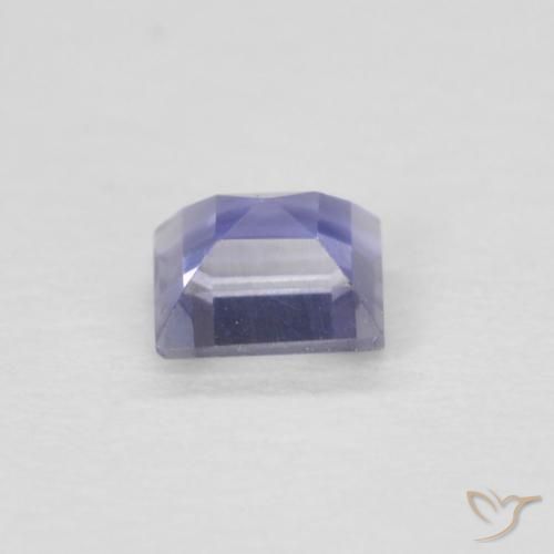 0.12カラットの天然Medium Light-Violetアイオライト、四角形、VVS