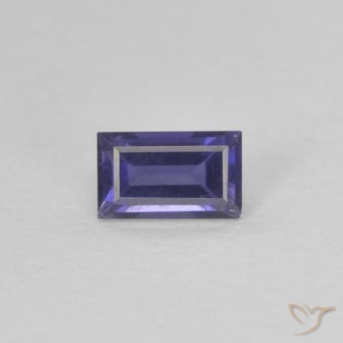 0.33ct 天然 濃い青がかった紫 アイオライト, バゲット, VS