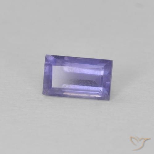 0.28カラットの天然ディープパープルアイオライト、バゲット、VS