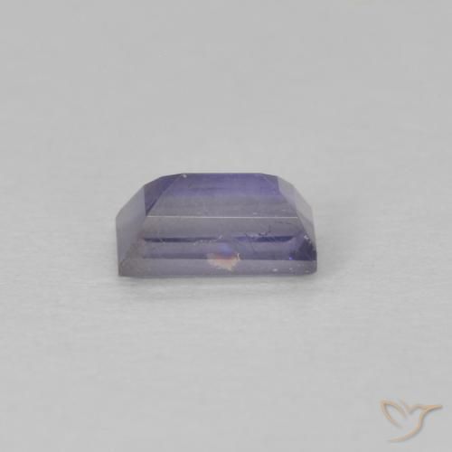 0.28カラットの天然ディープパープルアイオライト、バゲット、VS