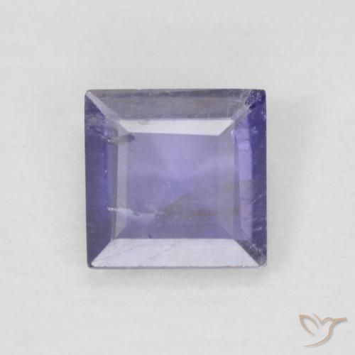 0.22ct 天然 濃い青がかった紫 アイオライト, 四角形, VS