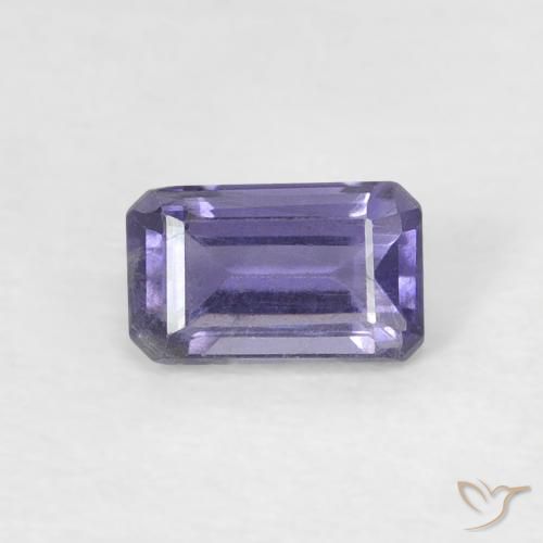 0.29ct 天然 シルバーがかった青 アイオライト, エメラルドカット, VS
