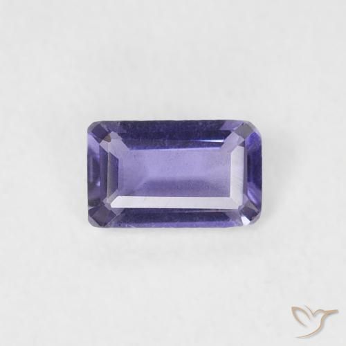 0.21ct 天然 ディープパープル アイオライト, エメラルドカット, SI