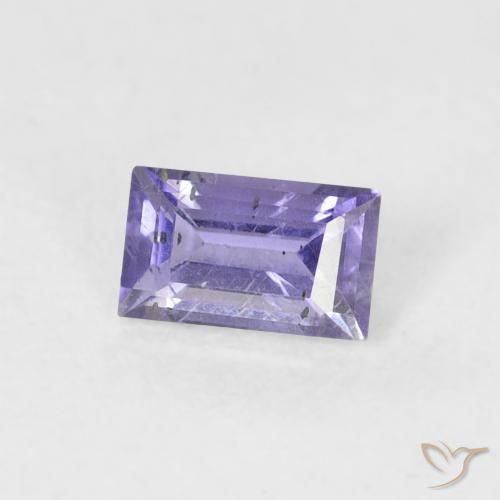 0.27カラットの天然Medium Light-Violetアイオライト、バゲット、SI