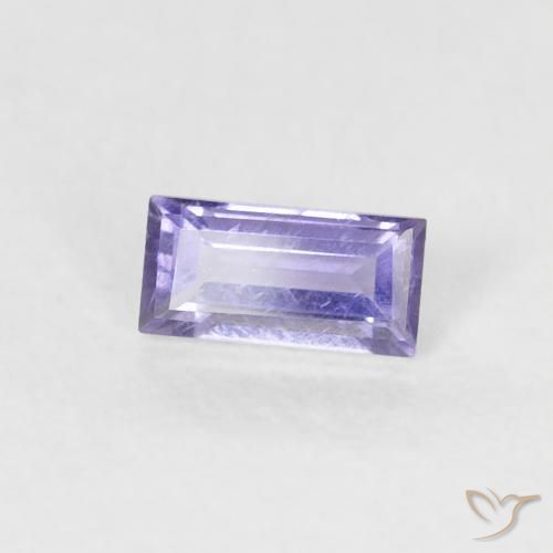 0.21カラットの天然ミディアム薄いバイオレットアイオライト、バゲット、VS-SI