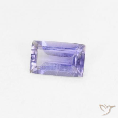 0.18カラットの天然ミディアム薄いバイオレットアイオライト、バゲット、VS