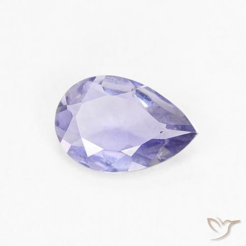 0.28カラットの天然Medium Light-Violetアイオライト、洋梨の形、VS