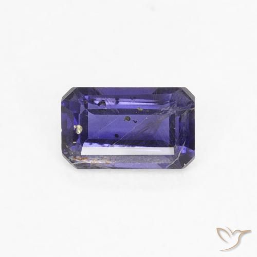 0.25ct 天然 ダークブルー アイオライト, エメラルドカット, VS-SI