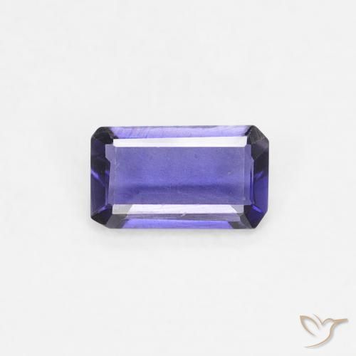 0.20ct 天然 ディープパープル アイオライト, エメラルドカット, VS