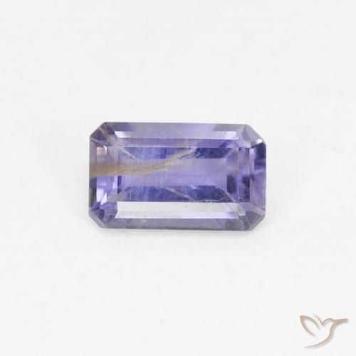 0.27ct 天然 シルバーがかった青 アイオライト, エメラルドカット, VS-SI