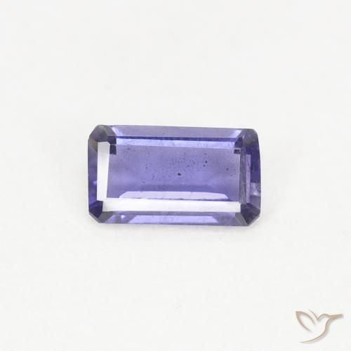 0.21ct 天然 濃い青がかった紫 アイオライト, エメラルドカット, VS-SI