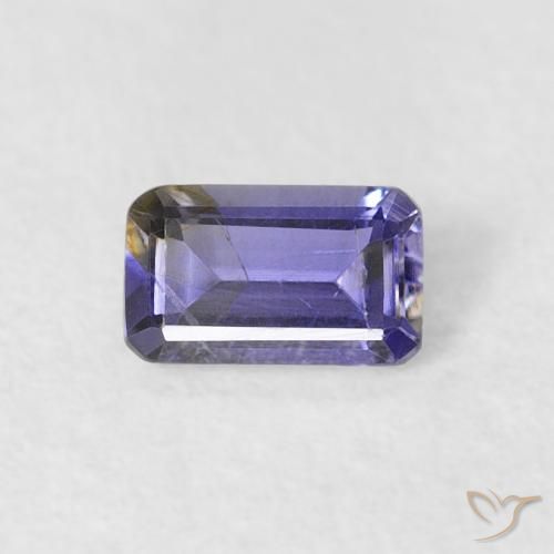 0.26ct 天然 ナスバイオレット アイオライト, エメラルドカット, VS
