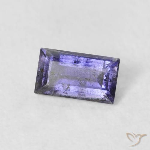 0.26カラットの天然ディープバイオレットアイオライト、バゲット、VS-SI