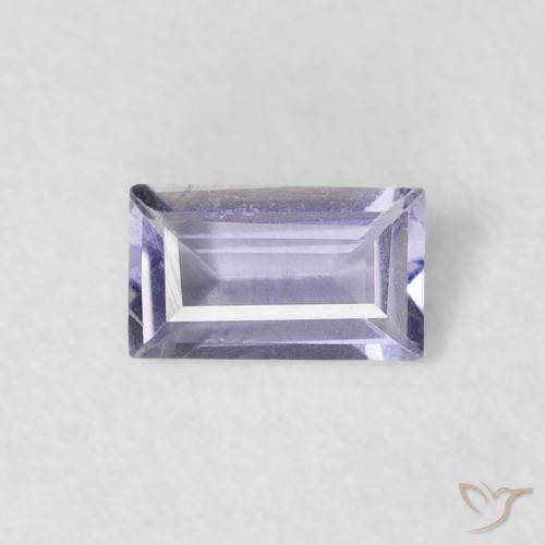 0.18ct 天然 非常に薄いピンクがかったバイオレット アイオライト, バゲット, VS-SI