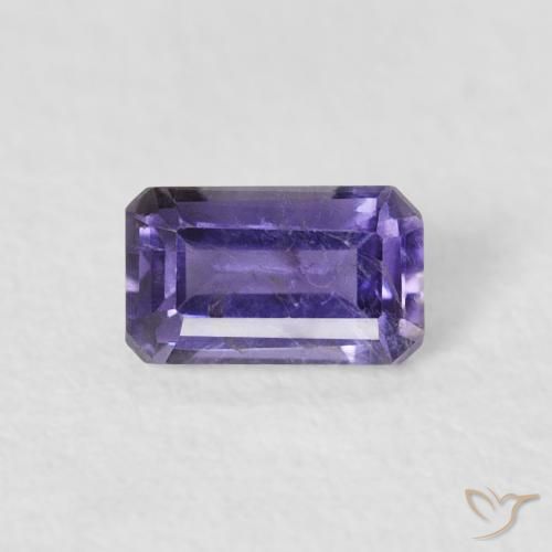 0.29ct 天然 ディープバイオレット アイオライト, エメラルドカット, VS