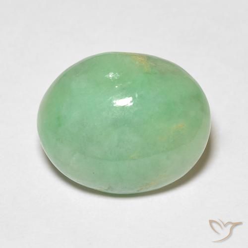 4.93ct 天然 ライトグリーン ジェード, 楕円形, オペーク