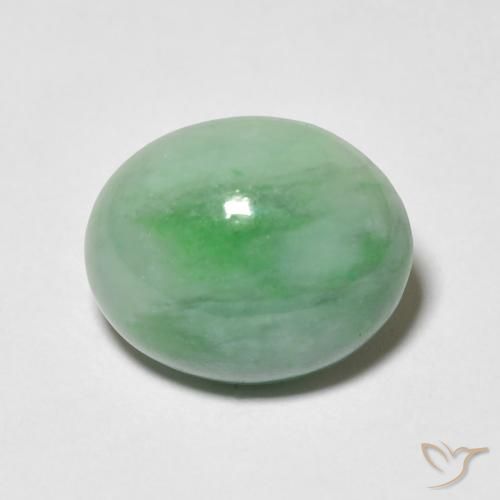 4.69ct 天然 ライトグリーン ジェード, 楕円形, オペーク