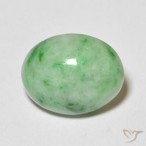 4.72ct 天然 ライトグリーン ジェード, 楕円形, オペーク