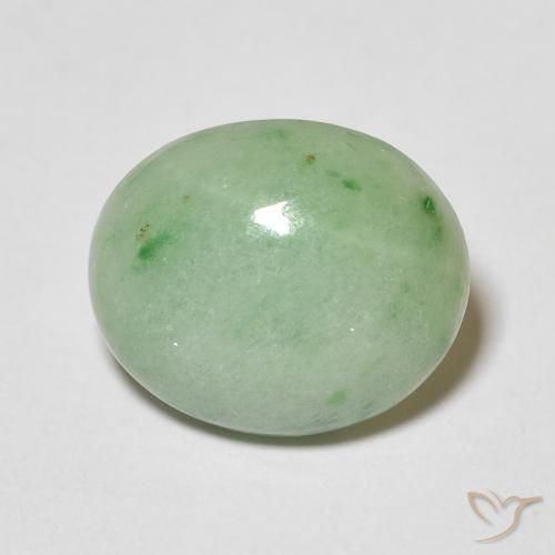 3.89ct 天然 ライトグリーン ジェード, 楕円形, オペーク