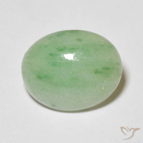 3.83ct 天然 ウォームグリーン ジェード, 楕円形, オペーク